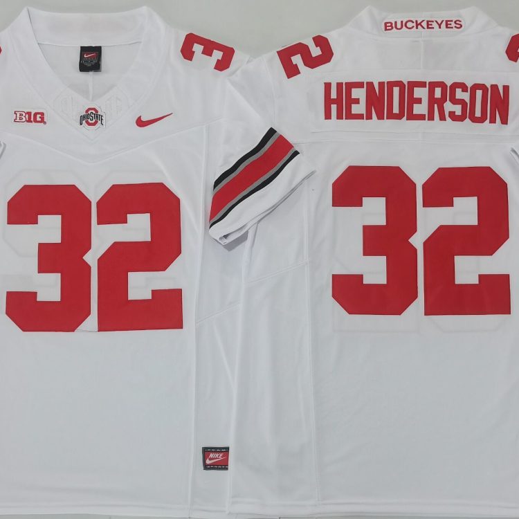 Ohio State Buckeyes White #32 HENDERSON Stitched Jersey