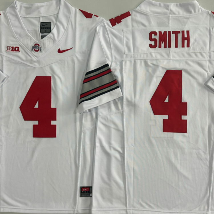 Ohio State Buckeyes White #4 SMITH Stitched Jersey