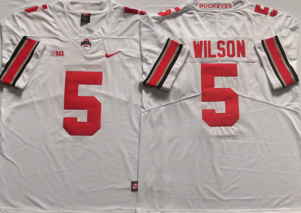 Ohio State Buckeyes White #5 WILSON Stitched Jersey