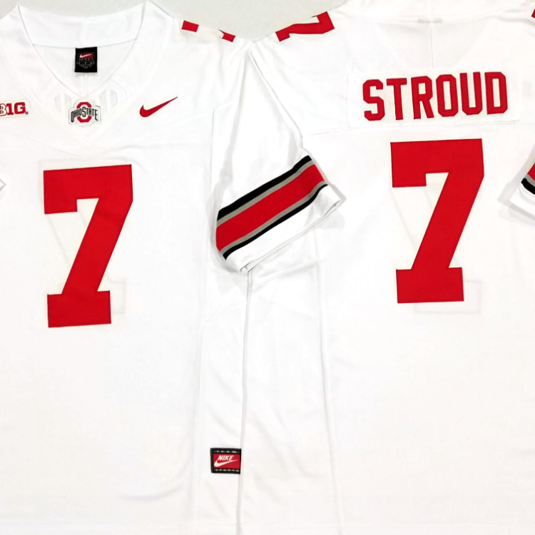 Ohio State Buckeyes White #7 STROUD Vapor F.U.S.E Stitched Jersey
