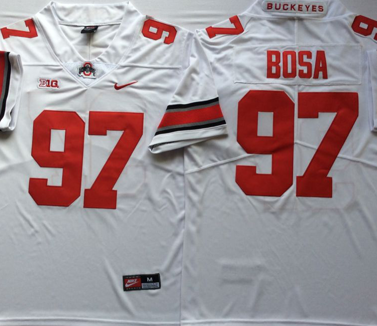 Ohio State Buckeyes White #97 BOSA Stitched Jersey