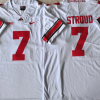 Ohio State Buckeyes White Red #7 STROUD Stitched Jersey