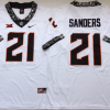 Oklahoma State Cowboys White #21 SANDERS Stitched Jersey