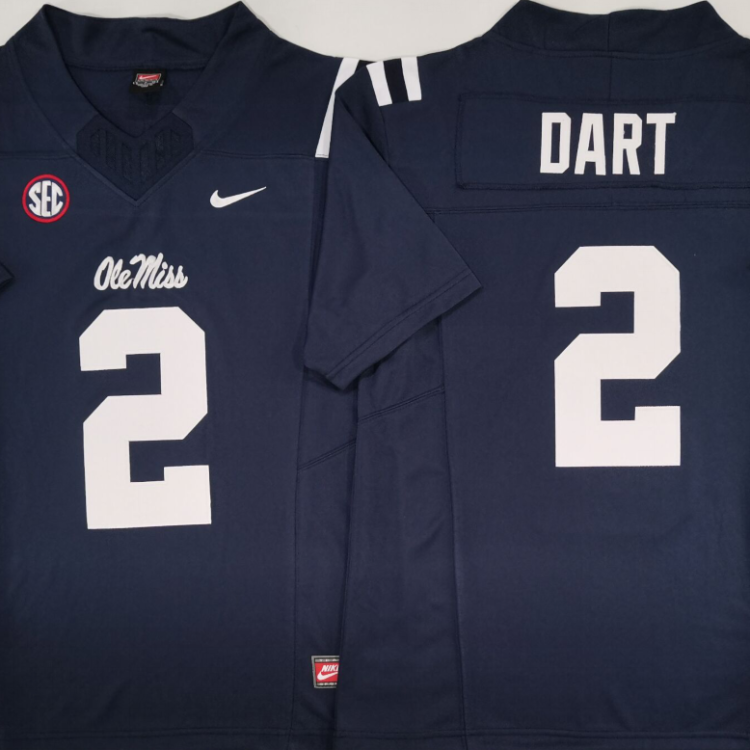 Ole Miss Rebels Navy #2 DART Stitched Jersey