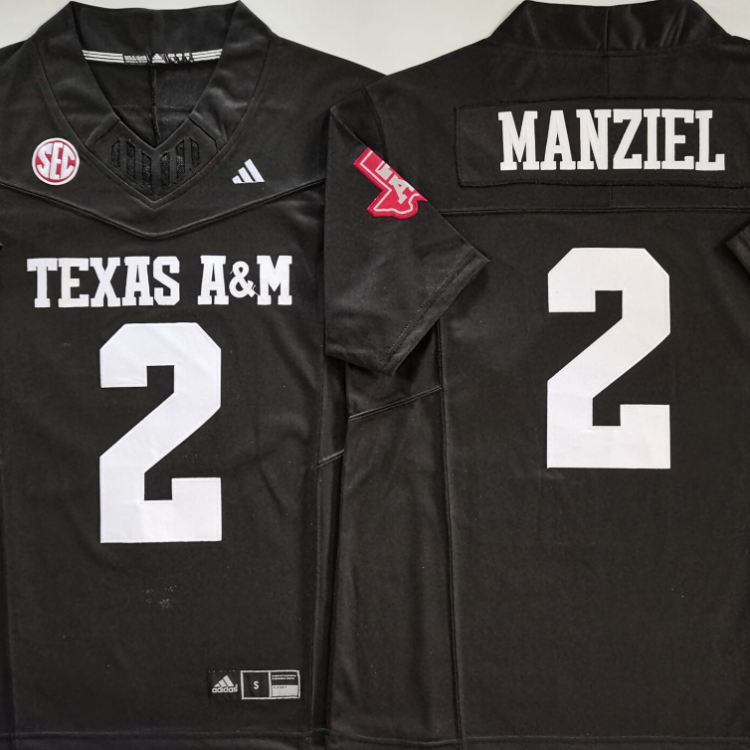 Texas A&M Aggies Black #2 MANZIEL Stitched Jersey