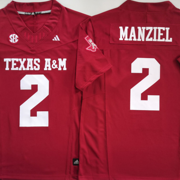 Texas A&M Aggies Red #2 MANZIEL Stitched Jersey