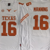 Texas Longhorns White #16 MANNING Stitched Jeresy