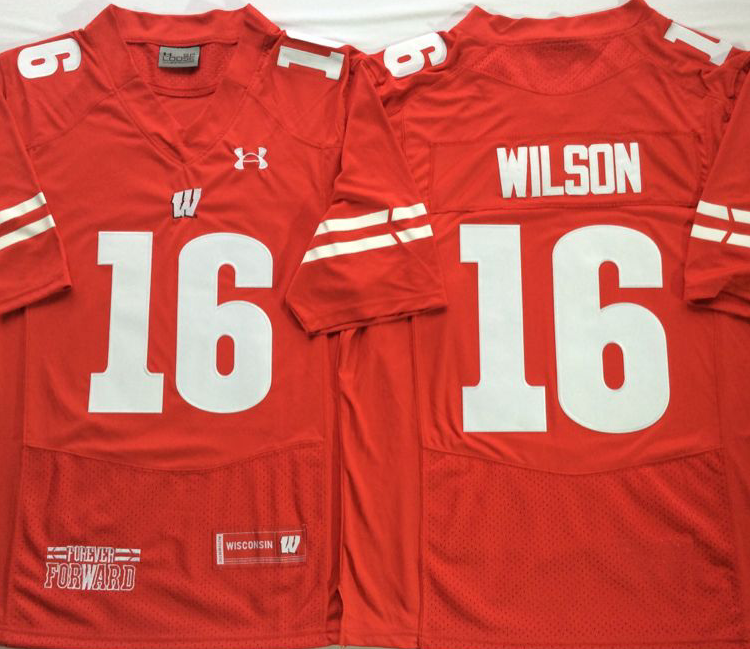 Wisconsin Badgers Red #16 WILSON Stitched Jersey