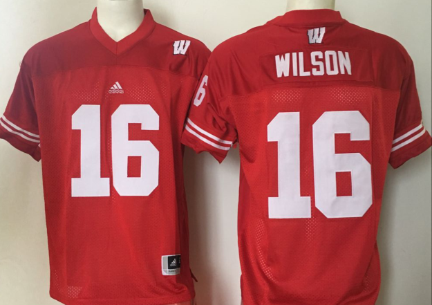 Wisconsin Badgers Red #16 Wilson Stitched Jersey