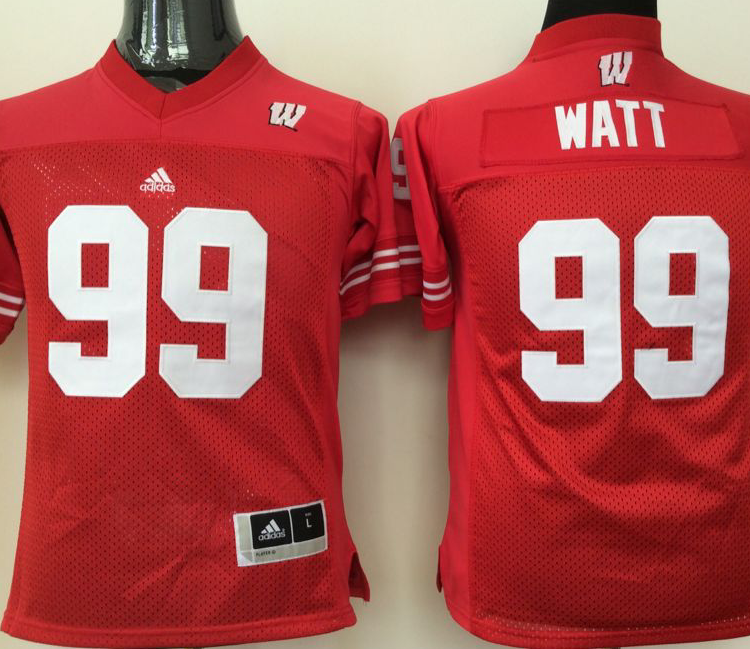 Wisconsin Badgers Red #99 Watt Stitched Jersey