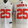 Wisconsin Badgers White #25 Gordon III Stitched Jersey