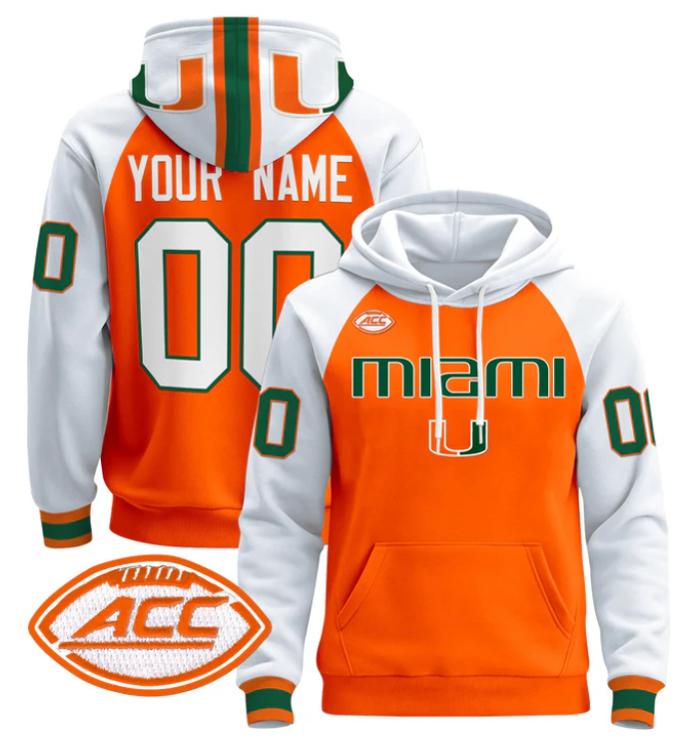 Unisex Custom Miami Hurricanes Football Hoodie All Stitched (Copy)