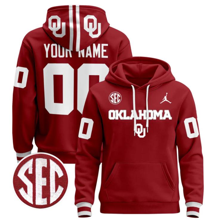 Unisex Custom Oklahoma Sooners Football Hoodie All Stitched