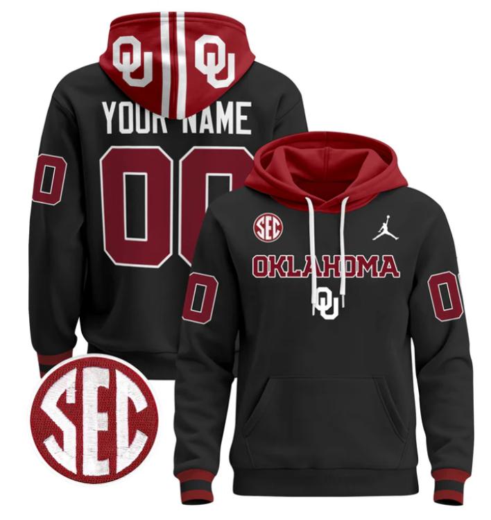 Unisex Custom Oklahoma Sooners Football Hoodie All Stitched