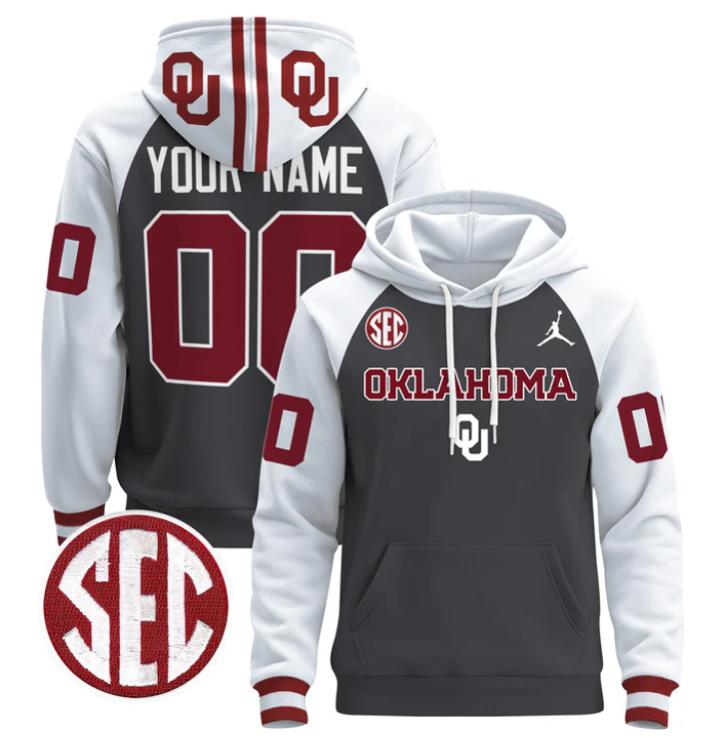 Unisex Custom Oklahoma Sooners Football Hoodie All Stitched