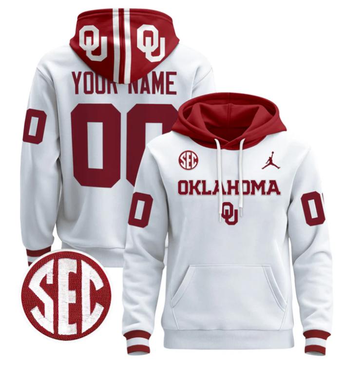 Unisex Custom Oklahoma Sooners Football Hoodie All Stitched