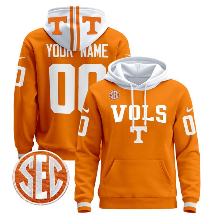 Unisex Custom Tennessee Vols Tide Football Hoodie All Stitched