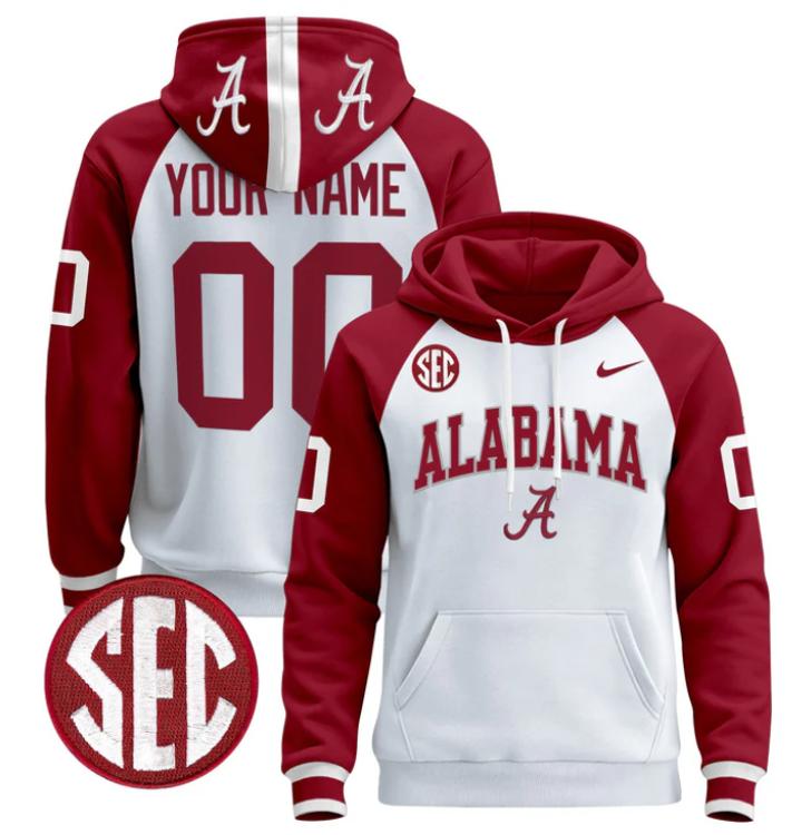 Unisex Custom Alabama Crimson Tide Football Hoodie All Stitched