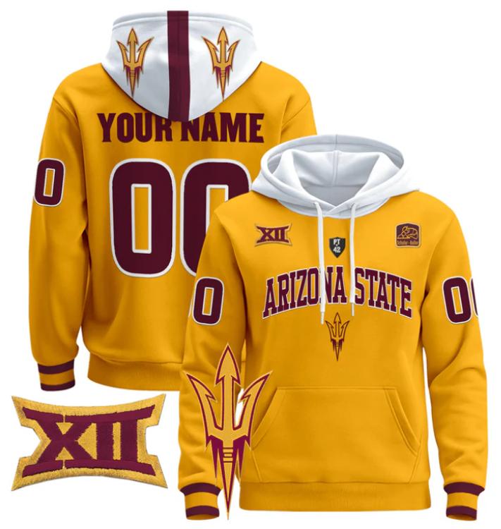 Unisex Custom Arizona State Sun Devils Football Hoodie All Stitched