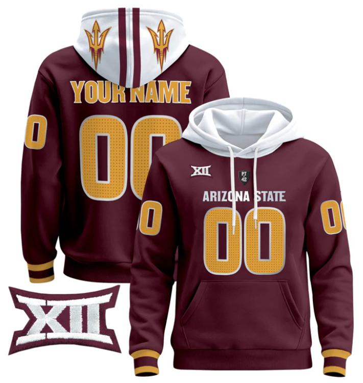 Unisex Custom Arizona State Sun Devils Football Hoodie All Stitched