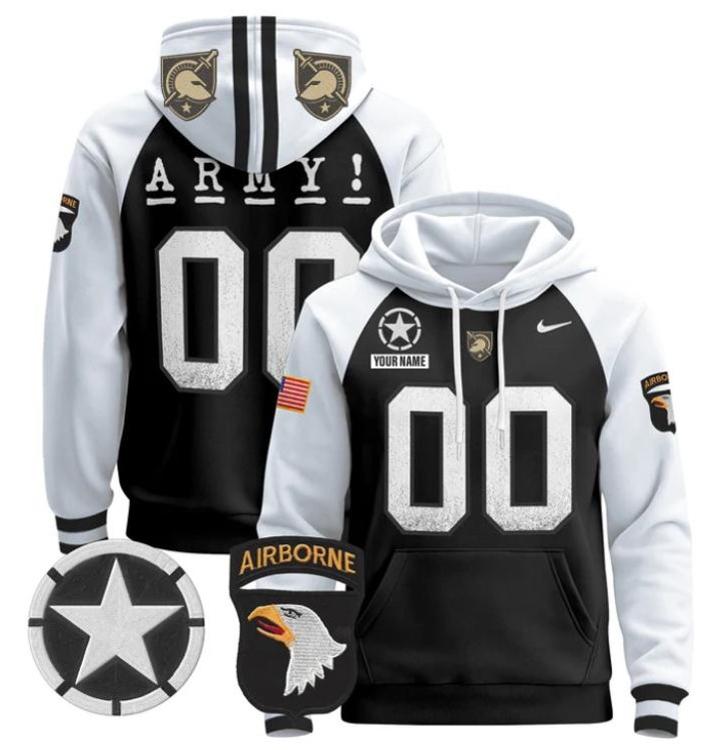 Unisex Custom Army Black Knights Football Hoodie All Stitched