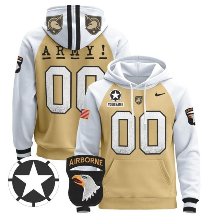 Unisex Custom Army Black Knights Football Hoodie All Stitched