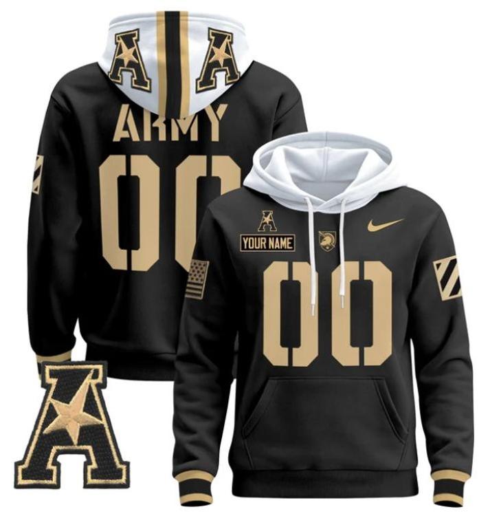 Unisex Custom Army Black Knights Football Hoodie All Stitched