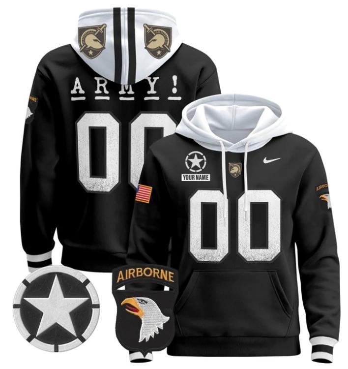 Unisex Custom Army Black Knights Football Hoodie All Stitched