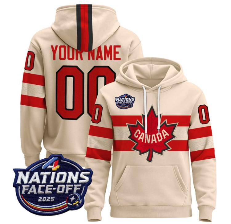 Unisex Custom Canada 4 Nations Face Off 2025 Hockey Hoodie All Stitched