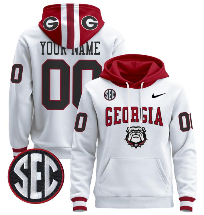 Unisex Custom Georgia Bulldogs Football Hoodie All Stitched
