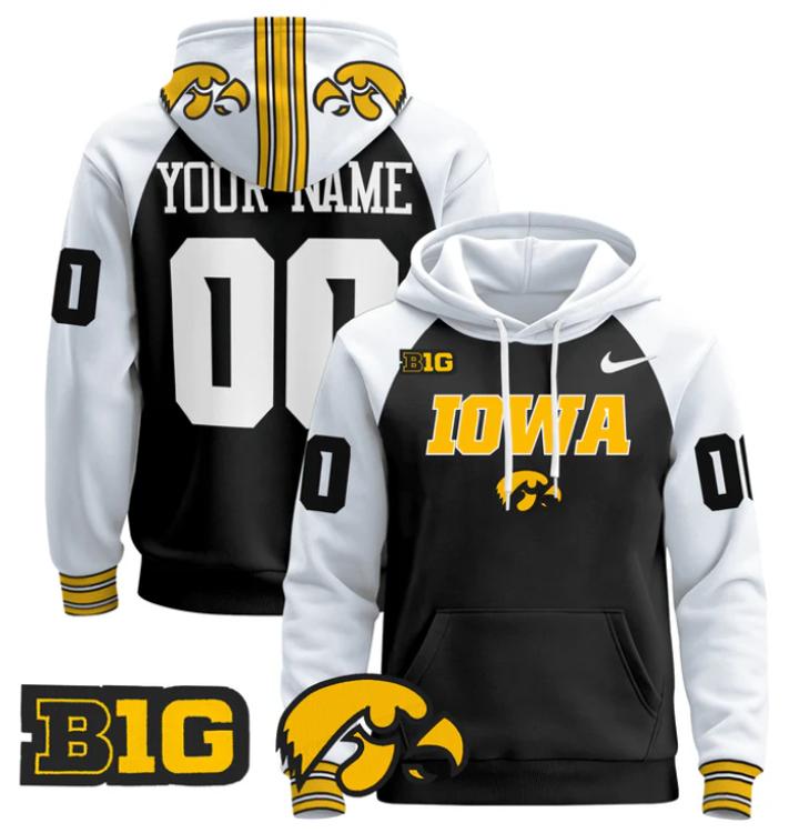 Unisex Custom Iowa Hawkeyes Football Hoodie All Stitched