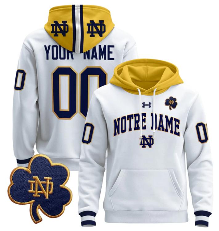Unisex Custom Notre Dame Fighting Irish Football Hoodie All Stitched