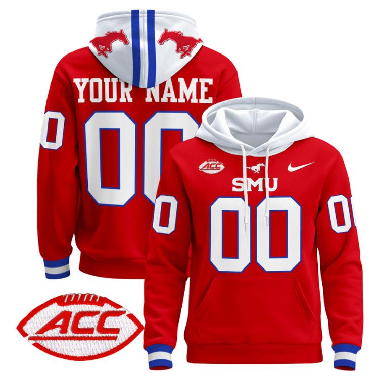 unisex custom SMU mustangs football hoodie all stitched
