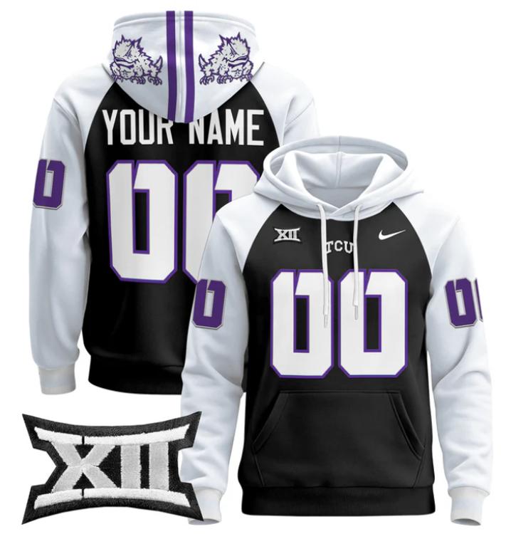 unisex custom TCU horned frogs hoodie all stitched
