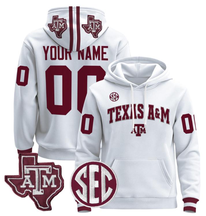 unisex custom texas A&M aggies hoodie all stitched
