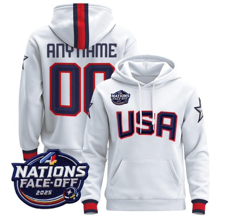 unisex custom usa hoodie 4 nations face off 2025 all stitched