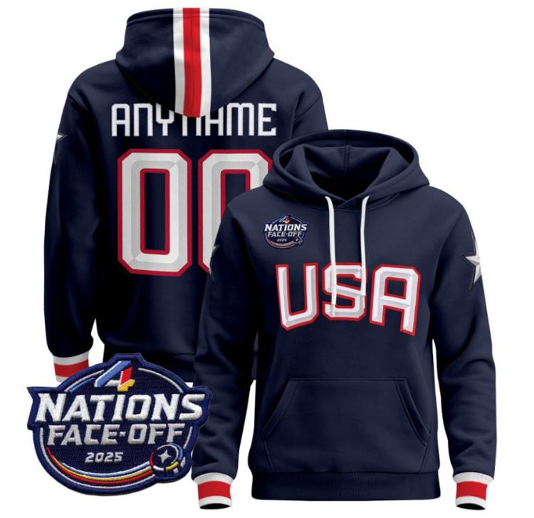 unisex custom usa hoodie 4 nations face off 2025 all stitched