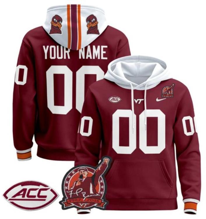 unisex custom virginia tech hokies hoodie all stitched