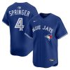 Men's Toronto Blue Jays George Springer #4 Blue Baseball Jersey