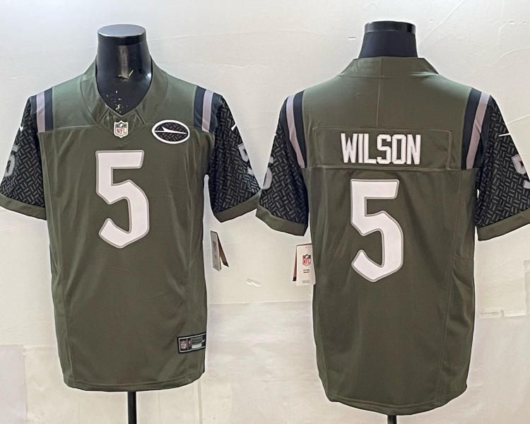 Men's New York Jets #5 Garrett Wilson Black 2025 F.U.S.E. “Rivalries” Vapor Limited Stitched Jersey