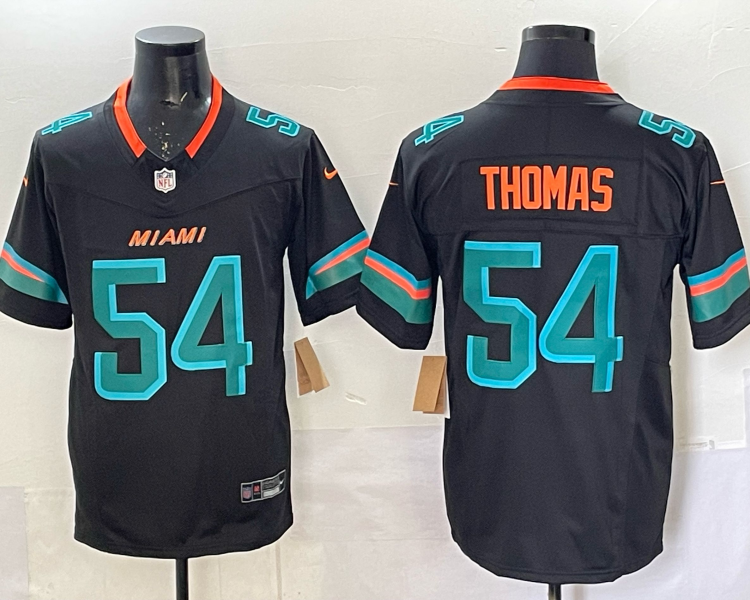 Men's Miami Dolphins Zach Thomas #54 Pitch Blue 2025 Rivalries Collection Limited Jersey