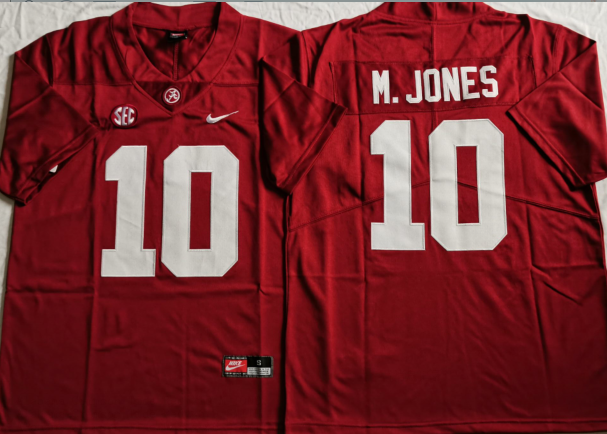 Alabama Crimson Tide Red #10 M.JONES Stitched Jersey