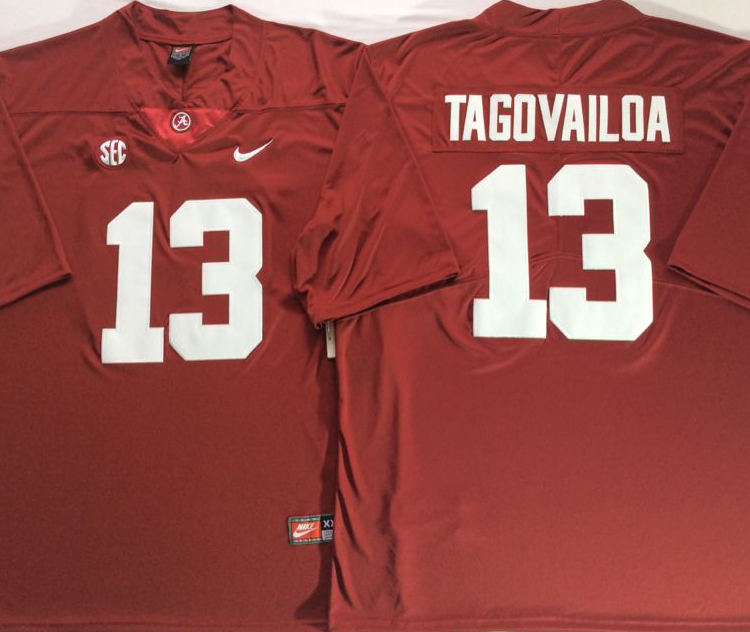 Alabama Crimson Tide Red #13 TAGOVAILOA Stitched Jersey
