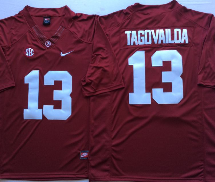 Alabama Crimson Tide Red #13 TAGOVAILOA Stitched Jersey