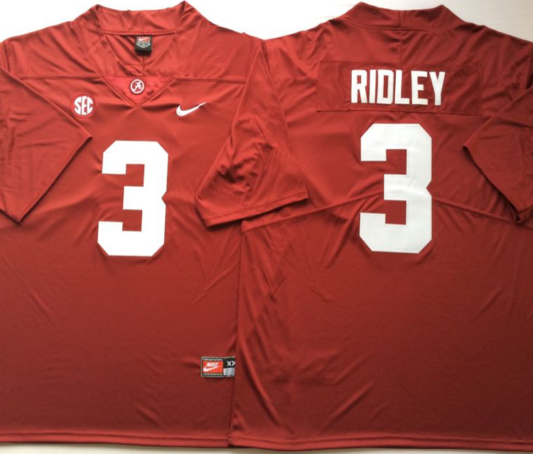 Alabama Crimson Tide Red #3 RIDLEY Stitched Jersey