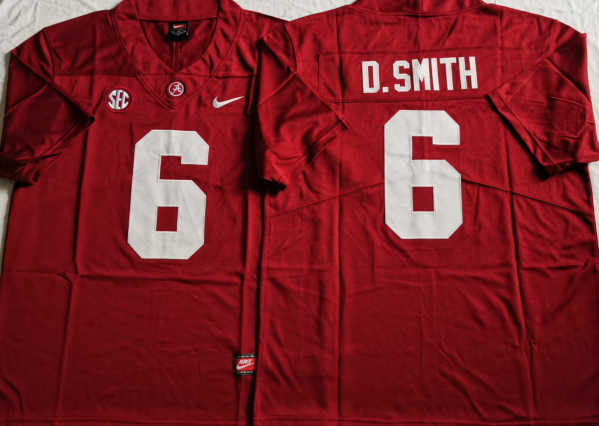 Alabama Crimson Tide Red #6 D.SMITH Stitched Jersey