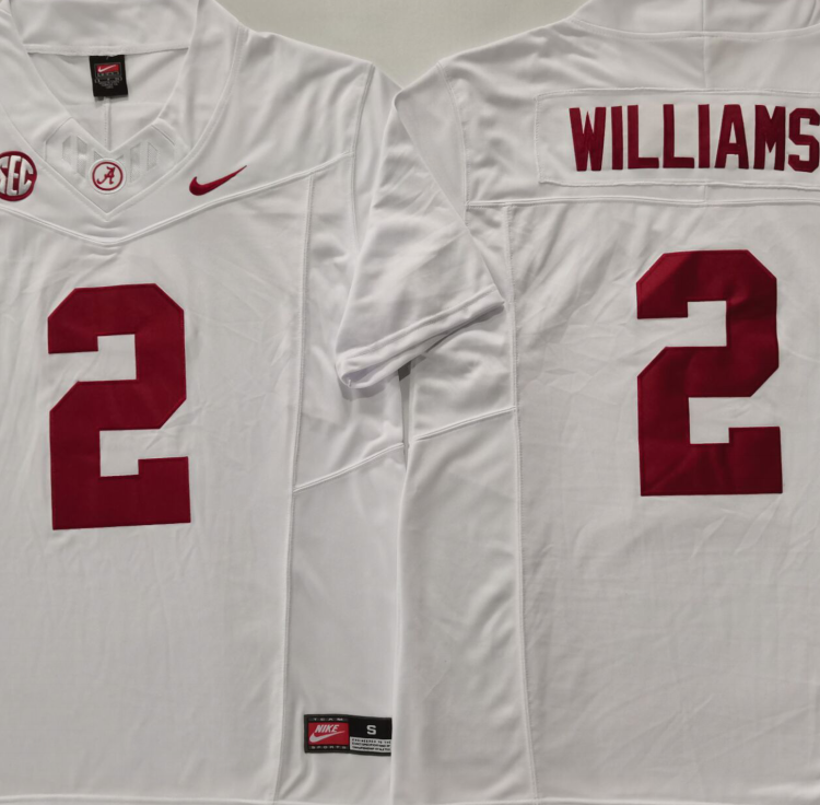 Alabama Crimson Tide White #2 WILLIAMS Stitched Jersey