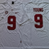 Alabama Crimson Tide White #9 YOUNG Stitched Jersey