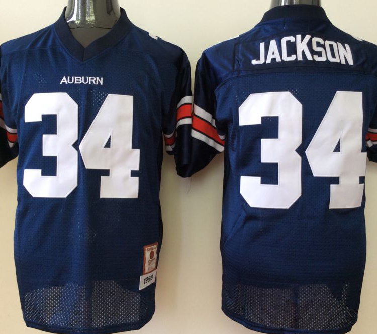 Auburn Tigers Blue #34 Jackson Stitched Jersey