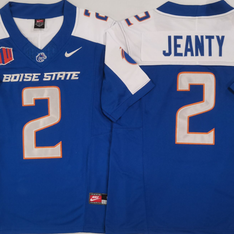 Boise State Broncos Blue White #2 JEANTY Stitched Jersey